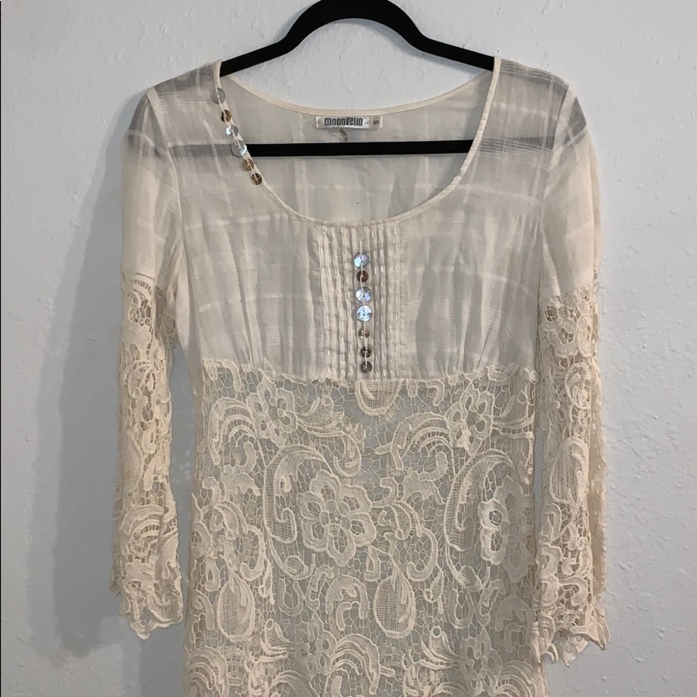 Monoreno - Cream Lace Dress - Size S